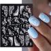 5D White Flower Nail Stickers - Self-Adhesive Embossed Floral Rose Decals for DIY Wedding Manicure - 4 Sheets - Buy Online on GoSupps.com