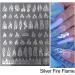 Flame Nail Stickers - 4 Sheets 3D Holographic Fire Decals for Nail Art - White Black Silver Gold Reflections - Vinyl Stencils for Decoration - Buy Online on GoSupps.com