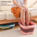 Dyeulget Foot Soaking Bath Basin - Soak Basin with Massaging Rollers and Handle - Stress Relief Foot Spa for Home Outdoor Travel Pink + Purple - Buy Online on GoSupps.com