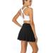 Oalka Women's High Waist Pleated Skirt with Pockets - Black Medium | Sports Athletic Running Shorts & Tennis Skorts - Buy Online on GoSupps.com