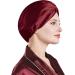 Miwen Silk Sleep Cap - Pure Mulberry Silk Turban for Hair Care | Red Wine - Buy Online on GoSupps.com