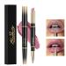 HOUSN 2 in 1 Double-end Lip Liner Pencil Matte Lipstick Pen Long-lasting Lip Liner Contour Makeup Lipsticks Non-Stick Cup Not Fade Lip Liner For Girls and Women Gift(06#Pink)