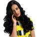 Kashyk Black Glueless Lace Front Wig for Women - Natural Loose Wavy Heat Resistant Synthetic Wig with Baby Hair - 62cm - Buy Online on GoSupps.com