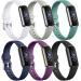 Maledan 6 Pack Bands Compatible with Fitbit Luxe Bands, Soft Silicone Replacement Wristband Compatible for Fitbit Luxe Band, Flexible Waterproof Sport Watch Strap for Women Men Small Black/Gray/White/Blue/Plum/Pine Green S…