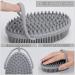 Hience Silicone Body Brush | Non-Slip Bathing & Massage Brush for Peeling Cellulite & Gentle Scrubbing - Gray - Buy Online on GoSupps.com