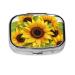 Sunflower Printing 2 Compartment Small Pill Case Cute Small Pill Box Purse Pill Boxs Travel Pill Organizer for Pocket Purse and Travel Gifts