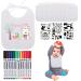 Miiepls 12 pieces of bibs to paint bib to painting for baby shines 12 textile pens and 3 times stencils baby shower games for babyshower party young girls