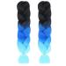 Aomig braids extensions 2PC ombre artificial hair for braiding 24 "strands of hair for braiding hair single-braid hair braid extension for hair box braid simple braids (black/royal blue/sky blue) 2-black/sky blue/sky blue