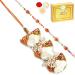Ghasitaram Gifts Rakhis Online - Rakhi for Brother-RM-122 Bhaiya Bhabhi Rakhi with 400 GMS of Soan Papdi Rakhi Set with 400 gms of Soan Papdi