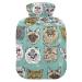 Hot Water Bottles with Cover Cute Cats Kittens Hot Water Bottle for Pain Relief Sports Injuries Hot Water Bottle Water Bag 2 Liter