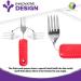 Bendable Red Flatware Set with Easy Grip Handles - 3 Piece Large Fork, Knife, and Spoon - Buy Online on GoSupps.com