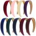 9 Pcs Satin Headbands 1 Inch Wide - Colorful Hard Hair Bands for Women and Girls - Multicolor Assorted Colors - Buy Online on GoSupps.com