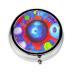 Cartoon Universeround Pill Box 3 Compartments Round Pill Box Organizer for Purse Or Pocket Portable Travel Pill Box