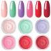Dipping Powder 6 Colors Kit for DIY Nail Art No Need for Lighting Simple Operation Long Lasting for Beginner Nail Salon Home DIY color02