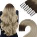 Youngsee Tape in Extensions Real Hair Balayage Real Hair Extensions Tape Braun Balayage Blond Invisible Tape Extensions 55cm Tape Extensions Tape Hair Carrier Remy 50g 20pcs #3/8/25 55 cm 2- #3/8/22