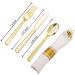 N9R 30 Pack Pre Rolled Gold Plastic Cutlery Set with Napkins - Disposable Silverware Set for Party and Wedding - Buy Online on GoSupps.com