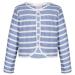 BONNY BILLY Girls Cardigan Long Sleeve Knitted Cotton Bolero Shrug Kids Clothing 10-11 Years Stripe Blue