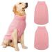 Mihachi Turtleneck Dog Sweater - Winter Coat Apparel Classic Cable Knit Clothes with Leash Hole for Cold Weather, Ideal Gift for Pet in New Year Large Flesh pink
