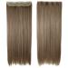 Synthetic Hair Extensions Clip in One Piece Straight Silky Hair Piece Ombre For Ladies - Ash Brown Mix Bleach Blonde(26" Inch/66CM 120g)
