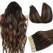 Tape in Hair Extensions Human Hair  Balayage Dark Brown to Chestnut Brown 50g 20pcs 18 Inch  DOORES Human Hair Extensions Natural Hair Extensions Remy Straight Hair Skin Weft 18 Inch 2/6/2 Dark Brown to Chestnut Brown