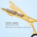 Professional Hair Thinning Scissors 6.5 - Japanese Stainless Steel Barber Shears with Detachable Finger Ring - Gold - Buy Online on GoSupps.com