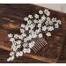 Chargances Pearl Beads Hair Comb for Women and Girls Wedding Bridal Hair Piece Boho Hair Accessories (Silver)