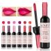 Wine Lip Tint, 6 Colors Wine Liquid Lipstick, Long Lasting Moisturizing Lip Gloss Set, Waterproof Wine Lip Tint Set Matte Lip Stain Liquid Lipstick, Matte Lip Stain Liquid Lipstick for Women, Girls, Girlfriends, Moms