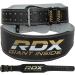 RDX weight lifting belt leather 4 and 6 10 adjustable holes training belt buckle powerlifiting fitness strength training belt bodybuilding padded gym weight lifting belt men women 2xl suitable 39-44 inch black gold 4 inches