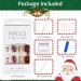 Christmas False Nails Set - 24Pcs Red Short Square Press on Nails with Santa & Snowflake Xmas Glitter. Perfect for Women & Girls Festival Holiday Nail Art - Buy Online on GoSupps.com