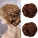 JJstar 2PCS Messy Bun Hair Piece Curly Fake Hair Buns Donut Tousled Updo High Heat Resistant Synthetic Fiber Hair Scrunchies Pieces for Women Girls Ponytail Extension(Medium Auburn)