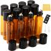 Essential Oil Roller Bottles 12Pcs 10ml Empty Rollerball Bottle Roll on Bottles with Stainless Steel Roller Balls Amber Glass Roller Bottles for Essential Oils Perfumes Cosmetics Aromatherapy Massage 10ml 12pcs Brown