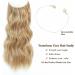 Adjustable 12 Honey Blonde Synthetic Hair Extensions - Removable Clips, Curly Style - Women's One Piece Invisible Hair Pieces - Buy Online on GoSupps.com