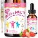 Liquid Iron Supplement for Kids Women & Men - with Calcium Zinc Kids Multivitamin with Iron Drops - Immune Support Blood Builder & Energy Support for Iron Deficiency Anemia Vegan 2 Fl Oz Strawberry 2 Fl Oz (Pack of 1)