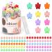 ADRIONE Mini Flower Hair Clip Flower Clips for Hair 100 Pack Baby Hair Clips Toddler Hair Clips for Fine Hair Colorful Small Flower Hair Clips for Women Girls Bangs Strong Grip Tiny Flower Hair Clips