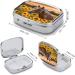 Yellow Sunflower Horse Print Pill Box | 2 Compartment Decorative Metal Organizer for Travel | Portable Medicine Case for Pocket & Purse - Buy Online on GoSupps.com