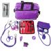 ASATechmed Nurse Starter Kit Stethoscope Blood Pressure Monitor and More - 18 Pieces Total (Purple)