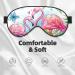 SSIMOO Flamingo Flowers Sleep Mask | Adjustable Breathable Eye Mask for Comfortable Sleep | Fashionable Black Design - Buy Online on GoSupps.com