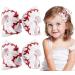 Whaline 2Pcs Softball Glitter Hair Bow Clips Red and White Baseball Cheer Hair Clips Grosgrain Ribbon Softball Cheerleading Hair Barrettes Alligator Clips Hair Accessories for Girls Teens Toddlers