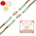 Ghasitaram Gifts Rakhi for Brother Rakhis Online - Set of 2-7070 Fancy Thread Rakhi with 200 GMS of Kaju katli