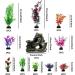 QUOZUO 25-Piece Aquarium Plants Decoration Set | Colorful Artificial Plants & Resin Cave Fish Tank Ornaments - Enhance Your Aquarium Today! - Buy Online on GoSupps.com
