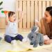 Woeau Rabbit Toy for Kids - Grey Plush Stuffed Bunny with Carrot, Sounds & Movements - Electronic Walking and Talking Pet - Buy Online on GoSupps.com