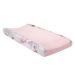 Lambs & Ivy Signature Botanical Baby Pink/Gray Floral Minky Changing Pad Cover