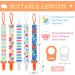 10 Pcs Boys Dummy Clips with Silicone Adapter | Baby Pacifier Holder Straps for Teething Toys - Orange - Buy Online on GoSupps.com