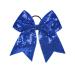 12 Piece Blue Glitter Sequin Cheer Bows - Jumbo 8 Inch for Cheerleading - Hair Accessories for Girls and Toddlers - Buy Online on GoSupps.com