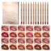Dulele 12 Colors Matte Lip Liner Set Professional Contouring and Plumping Lip Definer Pencil 2-in-1 Smooth and Long-Lasting Makeup Lip Filler Liner & Lipstick