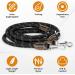 Adjustable Dog Leash for Large & Medium Dogs - Durable Nylon with Double Carabiners & 3 Rings - 14mm Black - Buy Online on GoSupps.com