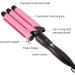 Nebula-X Three Barrel Curling Iron Wand - 1 Inch Ceramic Tourmaline Triple Barrels Dual Voltage Crimp (Pink) - Buy Online on GoSupps.com