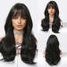 Shop Natural Long Black Wigs for Black Women - Curly Brunette Heat-Resistant with Bangs - Buy Online on GoSupps.com