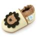 Dotty Fish Soft Leather Baby Shoes for Boys. Toddler Shoes. Non Slip. Animal Designs for Boys and Girls. 0-6 Months - 4-5 Years 2-3 Years Cream and Brown Lion