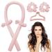 Jsdoin Heatless Curlers Headband -Heatless Curling Rod Headbands Satin set overnight hair no heat curling Wave Roller curler Styling Tools for Long Medium Hair Pink Pack of 1